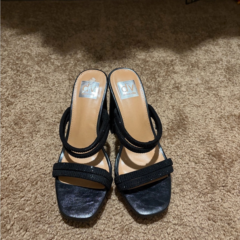 DV by Dolce Vita Women's Black Strappy Heels